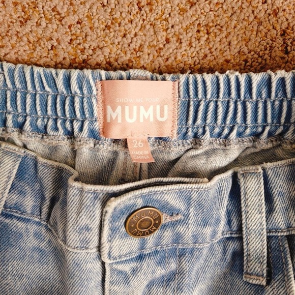 Show Me Your Mumu High Waisted Distressed Light Wash Straight Leg Jeans Size 26 - Picture 5 of 11